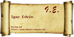 Igaz Edvin névjegykártya